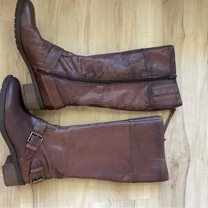 Naturalizer Women's Tall Brown Leather Riding Boots